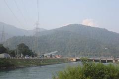 Dakpathar Barrage over Yamuna river in Uttarakhand