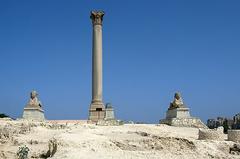 Pompey's Pillar at Sarapaion in Alexandria, Egypt