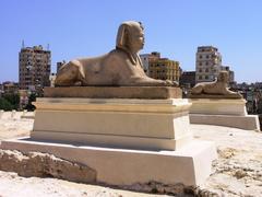 Sphinxes of Horemheb in front of Pompey's Pillar, Alexandria