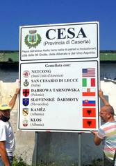 Comune di Cesa twin towns panel with Borough Netcong (USA) and San Cesario di Lecce