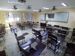 Classroom at De La Salle University – Dasmariñas College Of Science building shot in fisheye view