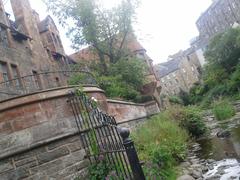 Dean Village in Edinburgh with stone buildings and a river