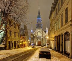 HDR panoramic view of the Chapelle Notre-Dame-de-Bon-Secours in Old Montreal