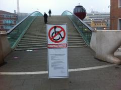 Pep Marchegiani blocks Ponte della Costituzione in Venice