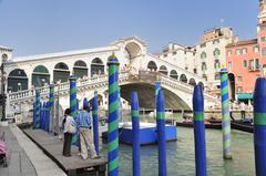 View of Venice's Grand Canal with gondolas and Venetian architecture