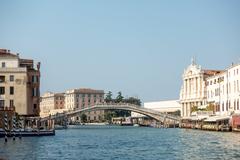 Grand Canal in Venice with boats and historical buildings