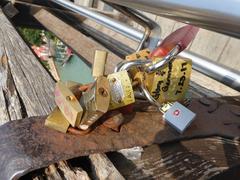 Love locks on the Ponte degli Scalzi bridge in Venice