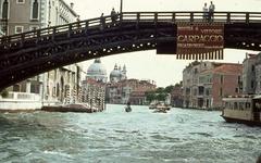 View of Canal Grande from Ponte dell'Accademia with Santa Maria della Salute church in the background