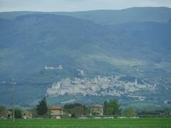 View of Assisi at the foot of Monte Subasio