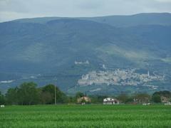 View of Assisi at the foothills of Monte Subasio