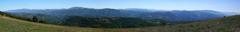 Monte Subasio panorama view with rolling hills and clear sky