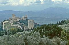 Rocca Maggiore fortress in Assisi viewed from Monte Subasio