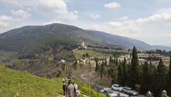 Assisi, Province of Perugia, Umbria, Italy panoramic view