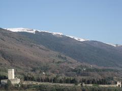 Castle Rocca Minore in Assisi with Mount Subasio in the background