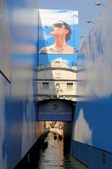 Bridge of Sighs over a canal in Venice