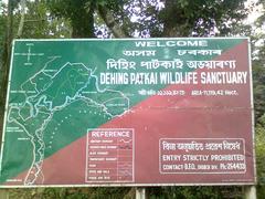 Signboard showing directions in Dihing Patkai Wildlife Sanctuary