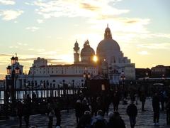 Basilica di Santa Maria della Salute in Venice at dusk