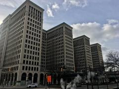 Cadillac Place building in Detroit, December 2020