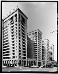 General Motors Building in Detroit showing its east and north elevations