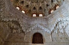 Alhambra in Granada, Spain with Sierra Nevada mountains in the background