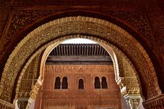 picturesque view of Alhambra palace in Granada with Sierra Nevada backdrop