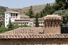 architecture in Generalife Gardens, Alhambra, Granada, Spain