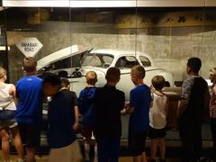 Kids with Truman's Chrysler at the Harry S. Truman Presidential Library