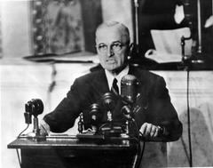 President Harry S. Truman addressing Congress for aid to Greece and Turkey