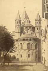 St Aposteln church in Cologne, eastern chevet view from Neumarkt, circa 1870