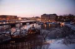 Skeppsholmen Bridge view from Museum of East Asia in Stockholm