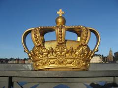 South-Western gilded crown on Skeppsholmsbron, Stockholm, Sweden