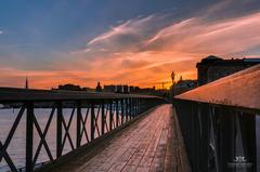 Skeppsholmsbron at sunset in Stockholm