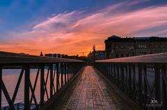 Skeppsholmsbron at sunset in Stockholm