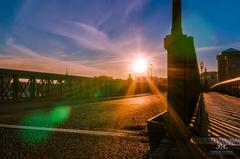 Skeppsholmsbron at sunset in Stockholm