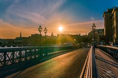 Skeppsholmsbron at sunset in Stockholm