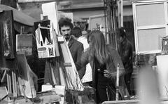 Paris painting on easel at Place du Tertre 1971