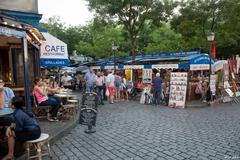 Place du Tertre in Paris with café restaurant