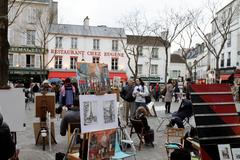 Chez Eugène café in Place du Tertre, Montmartre, Paris