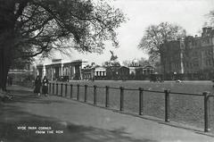 1920s Hyde Park scene from Rotten Row looking eastwards