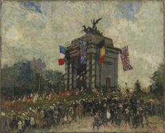 Canadians Passing Wellington Arch painting by Alfred Theodore Joseph Bastien