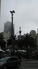 Union Square in San Francisco with mist