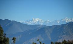 Garhwal Himalayas viewed from Dhanaulti, Uttarakhand in January 2023