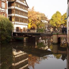 The Pont du Faisan swing bridge in Petite-France, Strasbourg