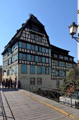 View of Petite France in Strasbourg from Pont du Faisan