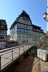 View of Petite France in Strasbourg from Pont du Faisan