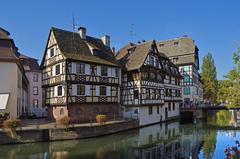 Half-timbered houses at Quai des Moulins in Strasbourg, France