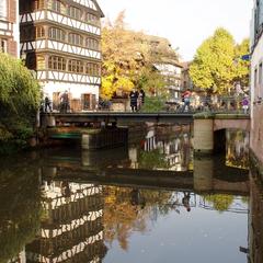 Pont du Faisan swing bridge in Petite-France, Strasbourg