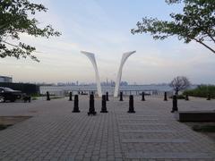 Postcards 9/11 memorial in Staten Island with view of Lower Manhattan