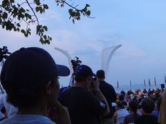 Woman observing the 9/11 Memorial