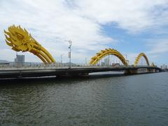 Dragon Bridge in Da Nang, Vietnam at night